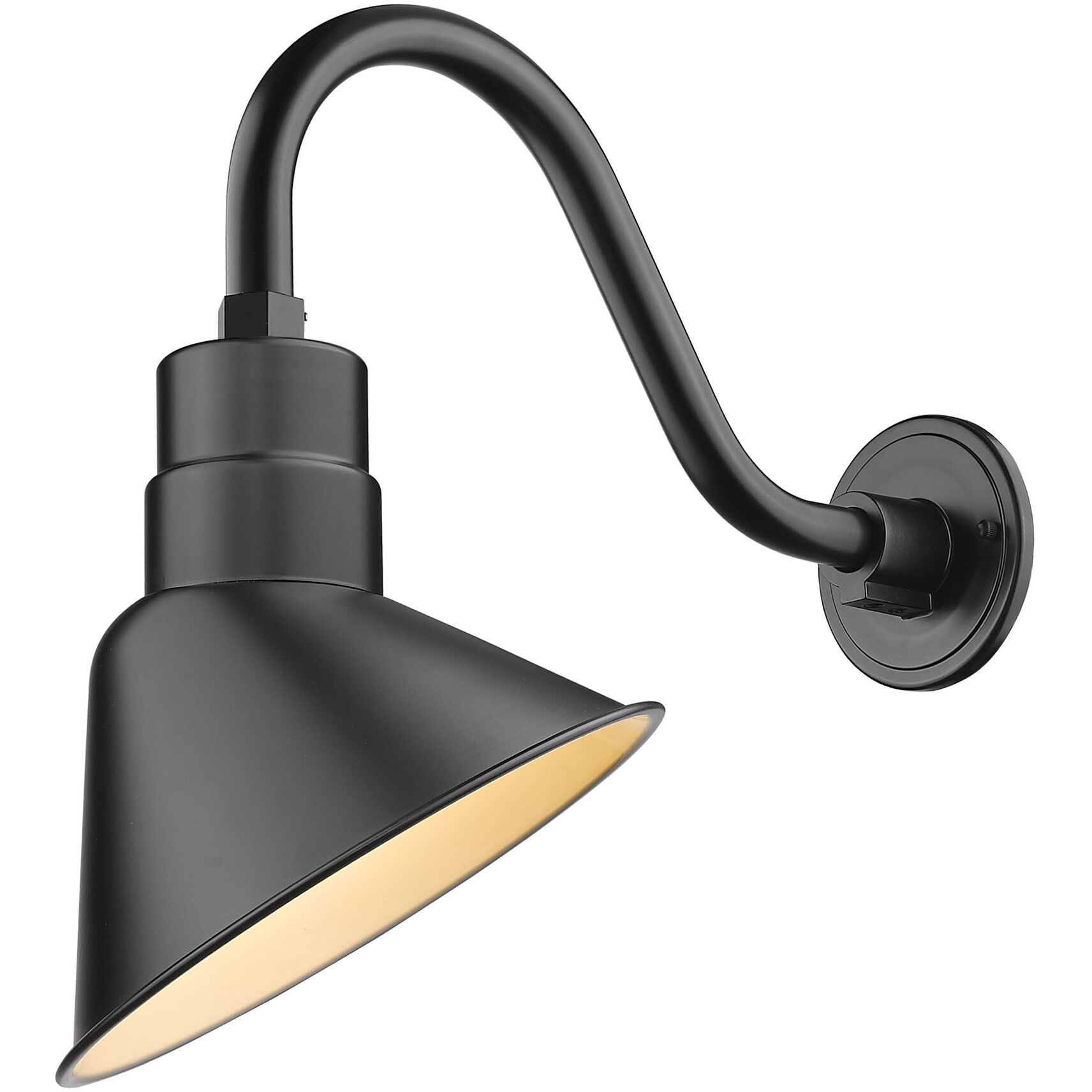 R Series Satin Black 10 inch Angle Shade